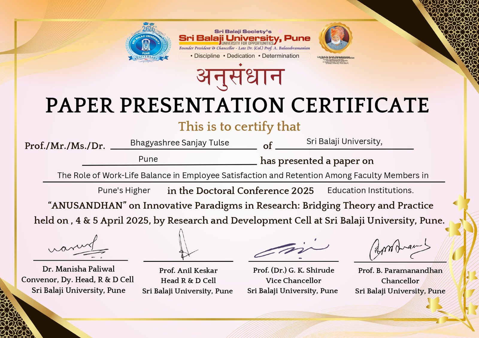 ANUSANDHAN-Doctoral Conference 2025